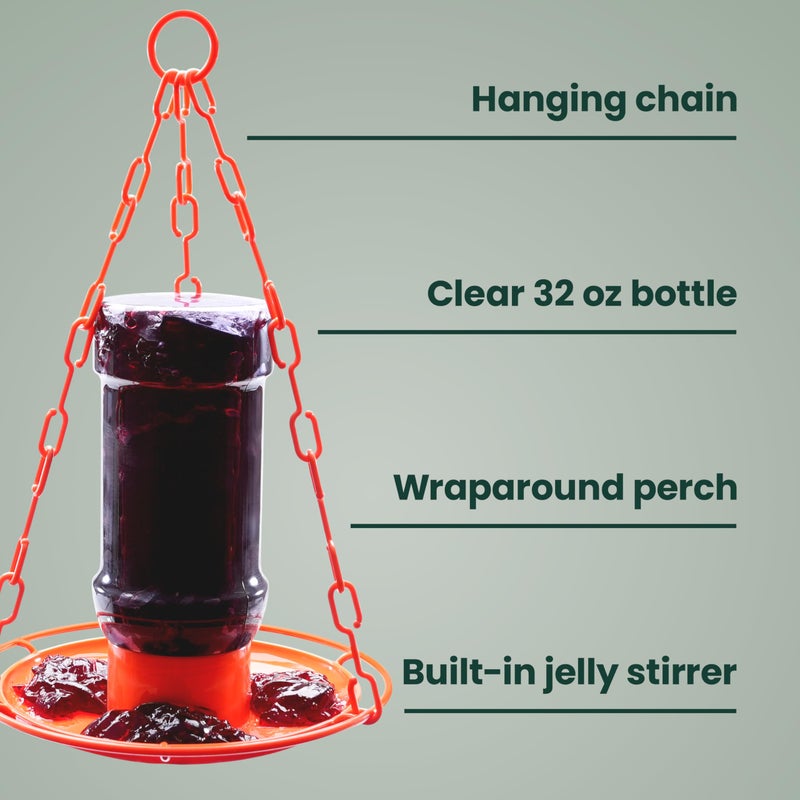 Perky-Pet 253 Wild Oriole Jelly Bird Feeder - 32 Ounce Feeder Capacity - Image 3